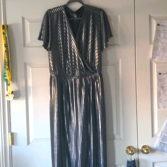 Lane Bryant Metallic Faux Wrap Dress - Picture 2 of 5